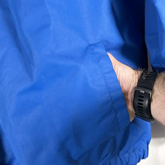 Members Only Jacket Men's Small Blue Green Hooded Pockets 1/4 Zip Pullover - Picture 4 of 13